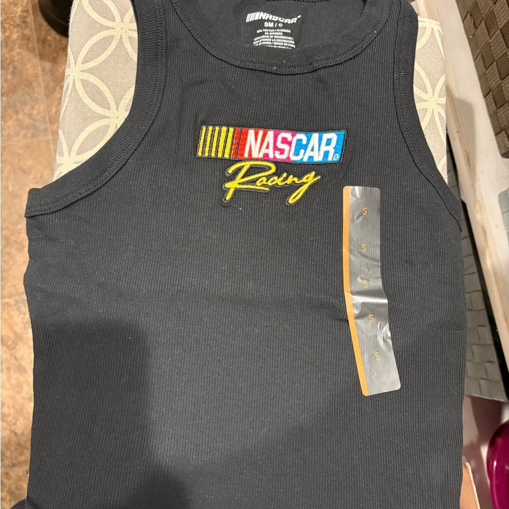 Nascar Black Tank Top with Colorful Logo
